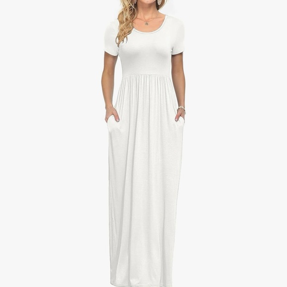 Amy's Closet Dresses & Skirts - Womens Short Sleeve Loose Plain Casual Long Maxi Dresses with Pockets